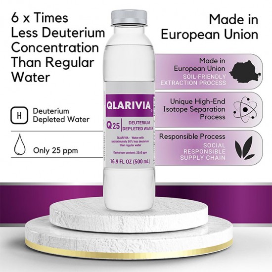 1 упаковка Qlarivia 25 ppm (24 бутылки воды, обедненной дейтерием)
